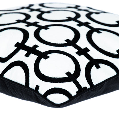 Black & White Geometric Cotton Pillow