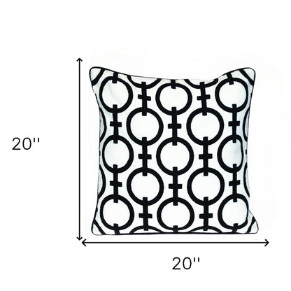 Black & White Geometric Cotton Pillow