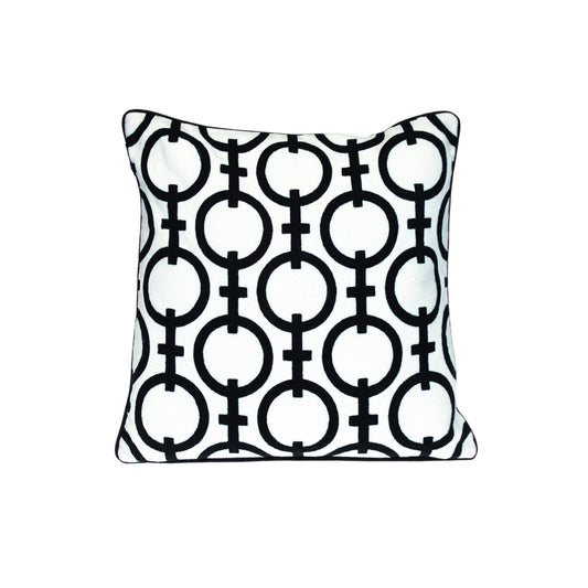 Black & White Geometric Cotton Pillow