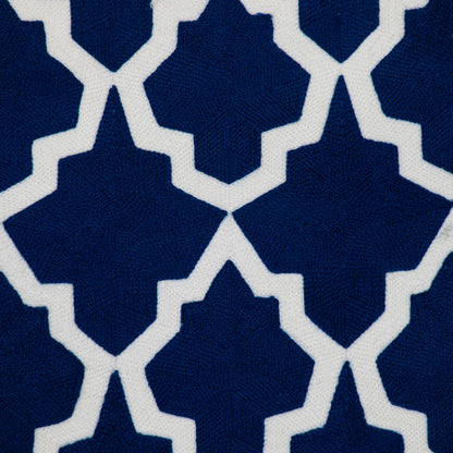 Blue & White Geometric Cotton Pillow
