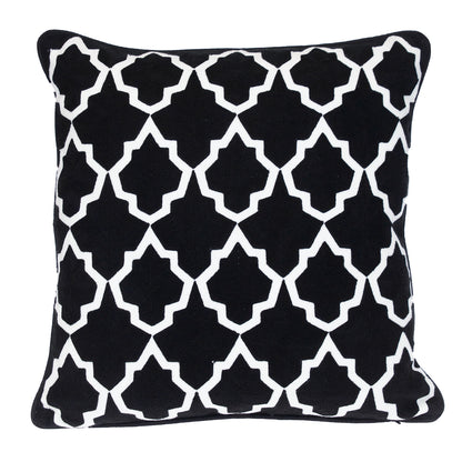 Black & White Geometric Cotton Pillow