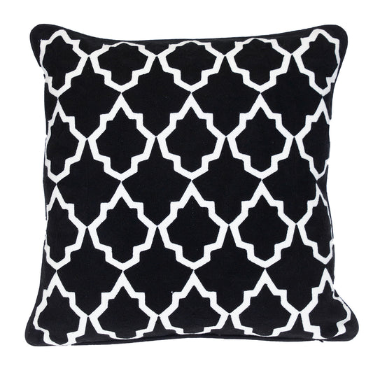 Black & White Geometric Cotton Pillow