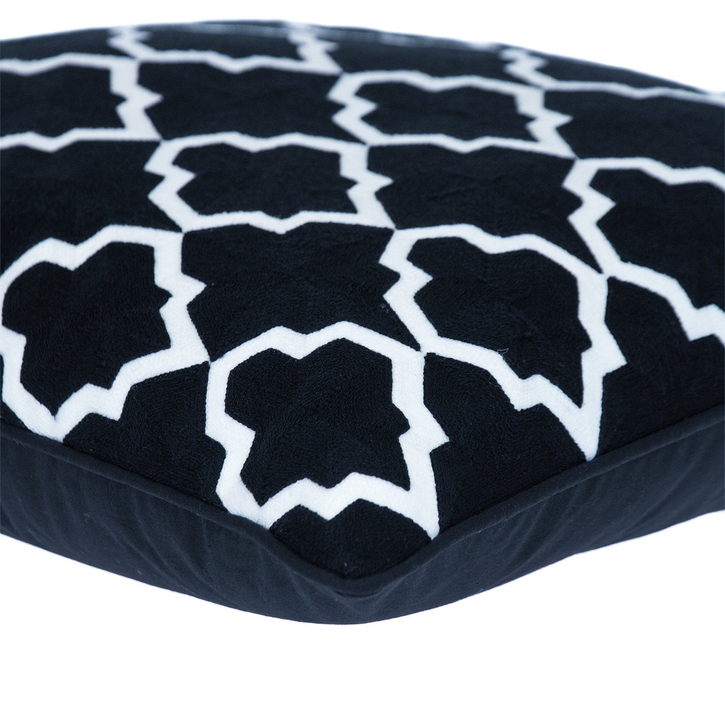 Black & White Geometric Cotton Pillow