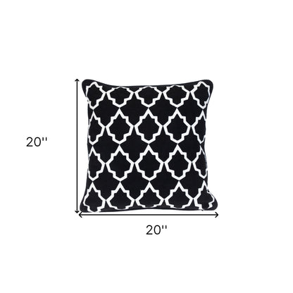Black & White Geometric Cotton Pillow