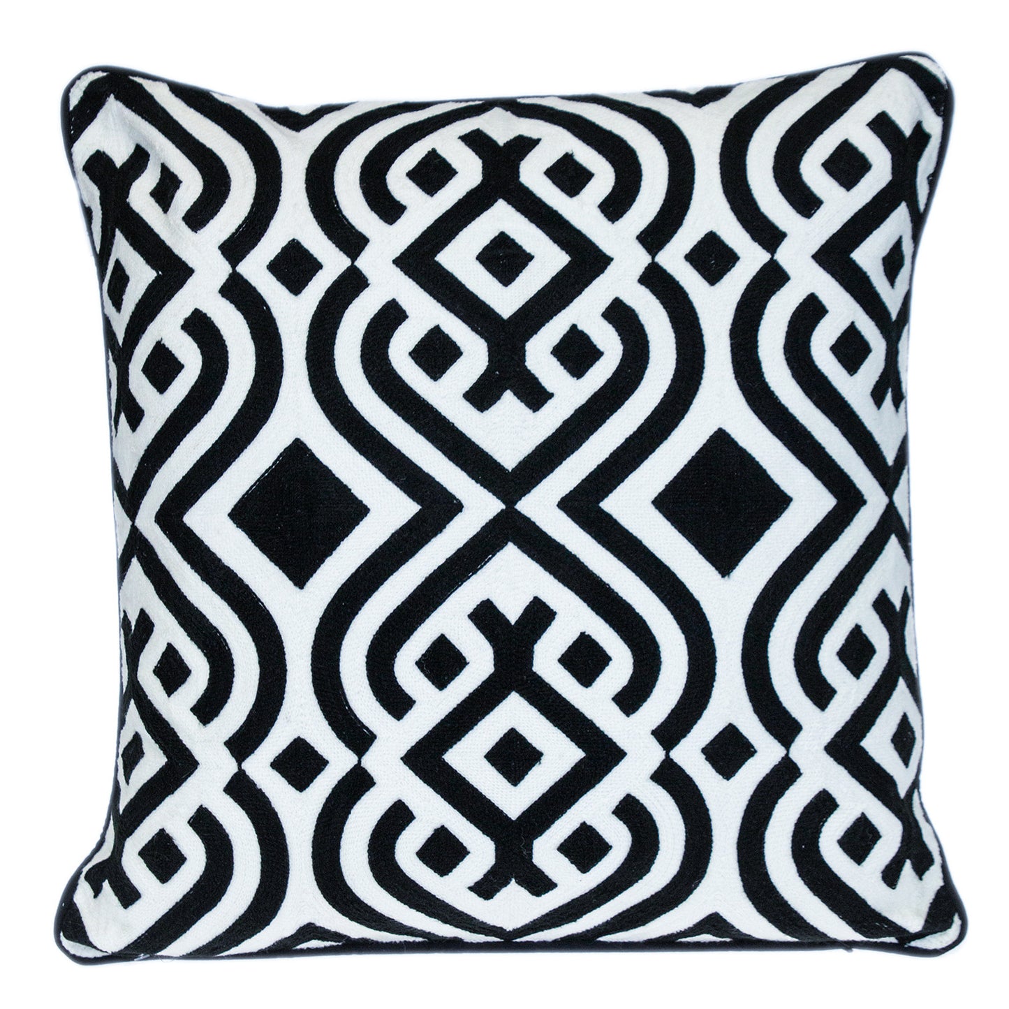 Black & White Geometric Cotton Pillow