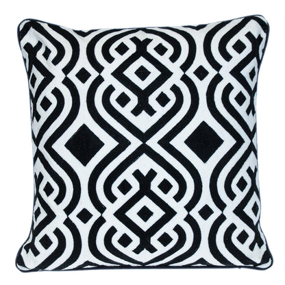Black & White Geometric Cotton Pillow
