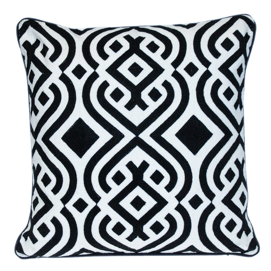 Black & White Geometric Cotton Pillow