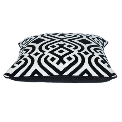 Black & White Geometric Cotton Pillow