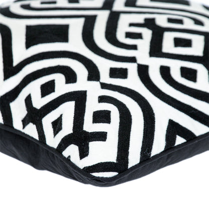 Black & White Geometric Cotton Pillow