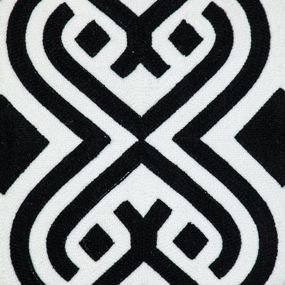 Black & White Geometric Cotton Pillow