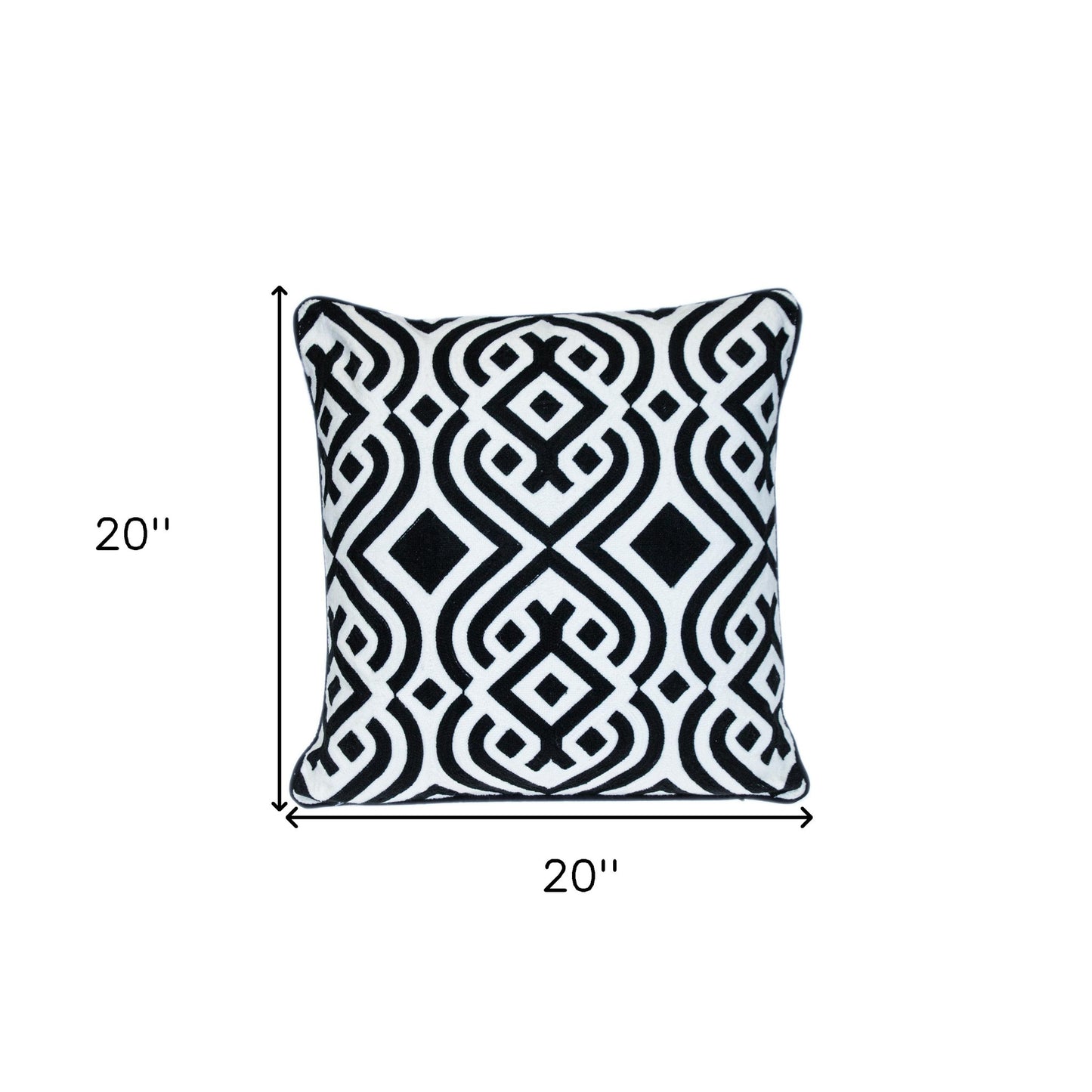 Black & White Geometric Cotton Pillow
