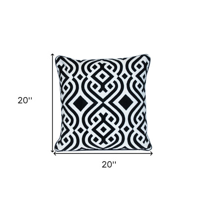 Black & White Geometric Cotton Pillow