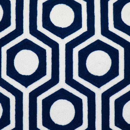 Blue Geometric Cotton Pillow