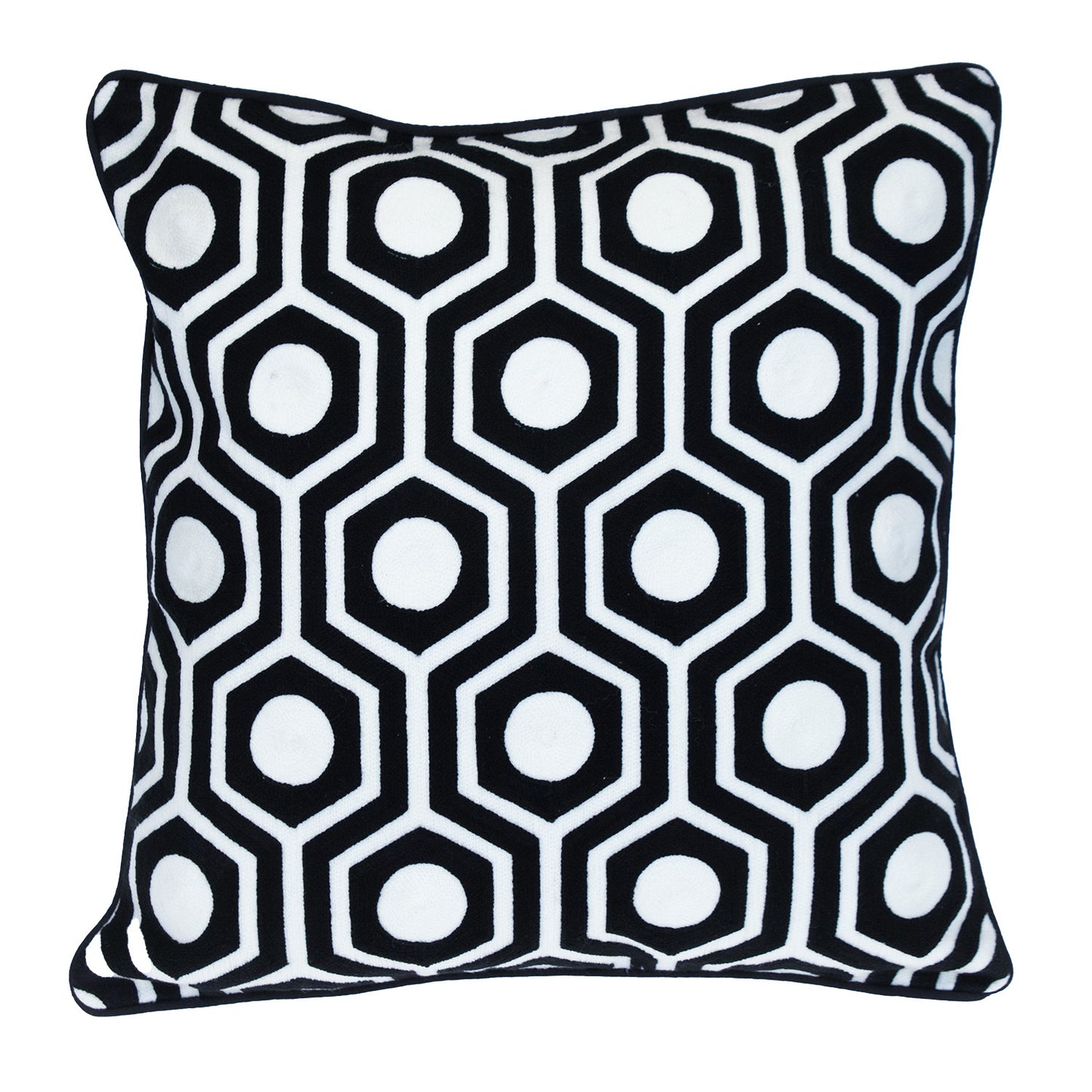 Black & White Geometric Cotton Pillow