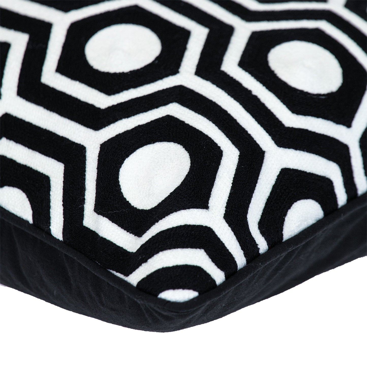 Black & White Geometric Cotton Pillow