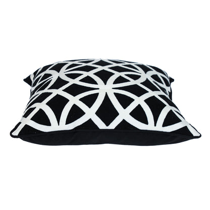 Black Geometric Cotton Pillow