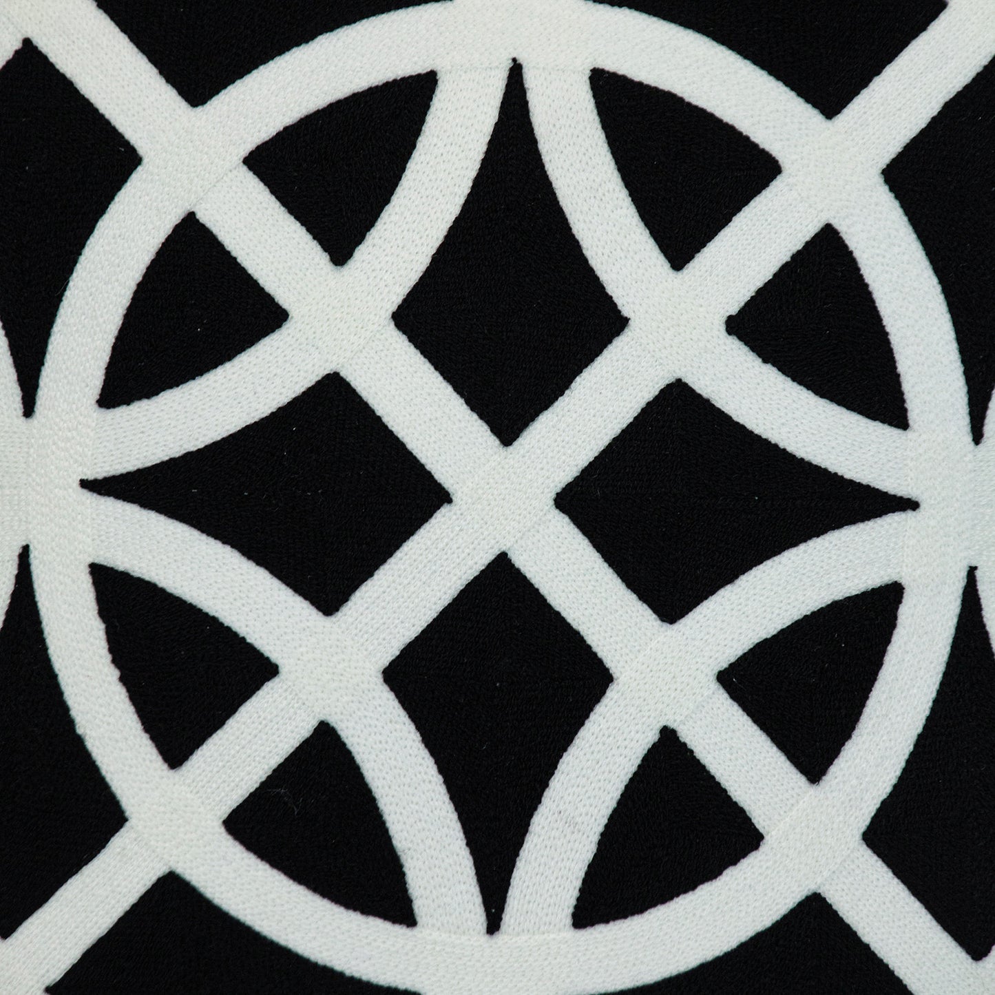 Black Geometric Cotton Pillow