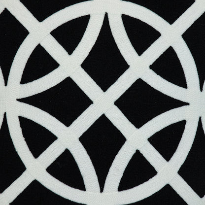Black Geometric Cotton Pillow