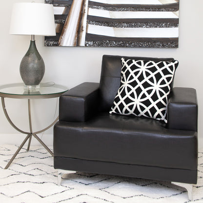 Black Geometric Cotton Pillow