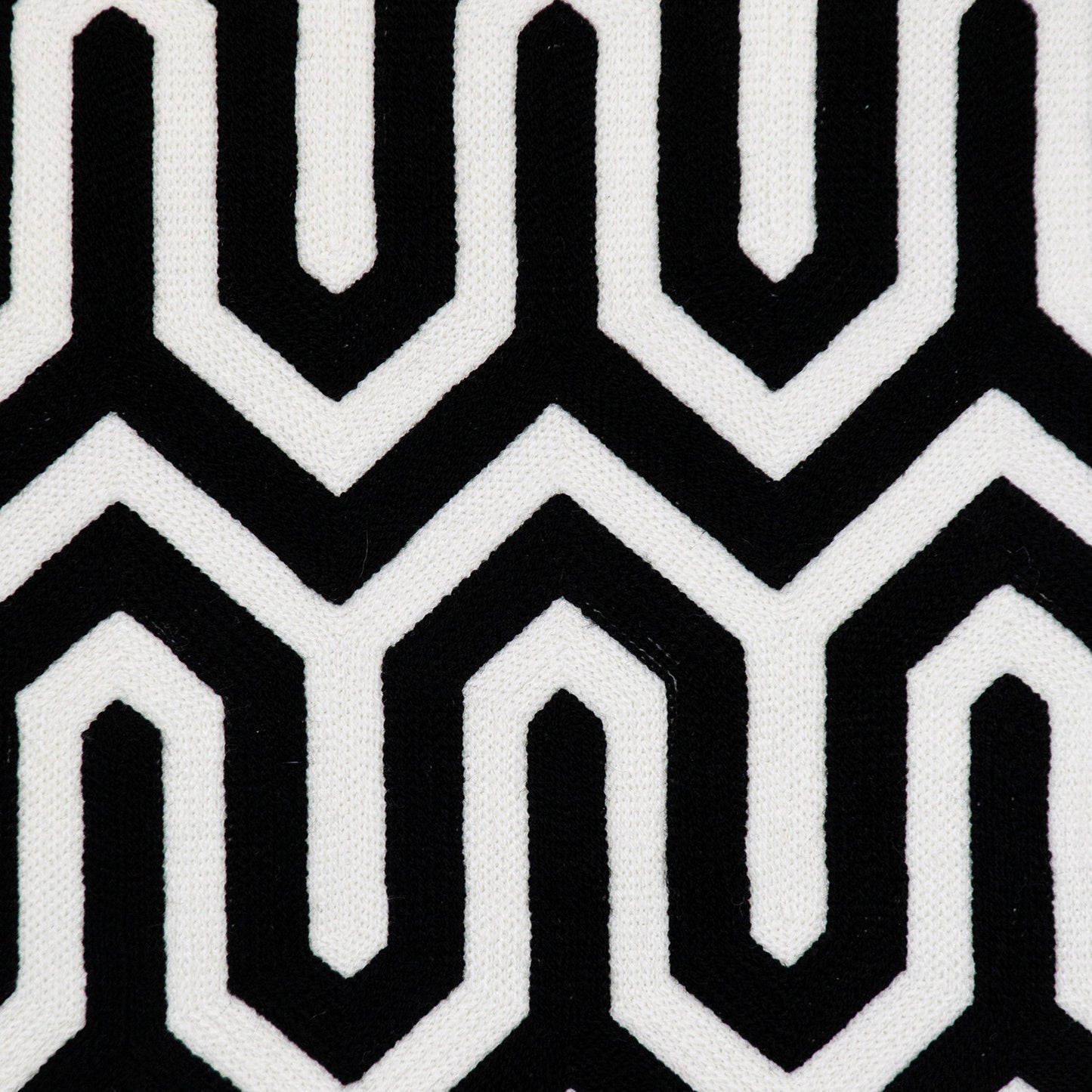 Black Geometric Cotton Pillow