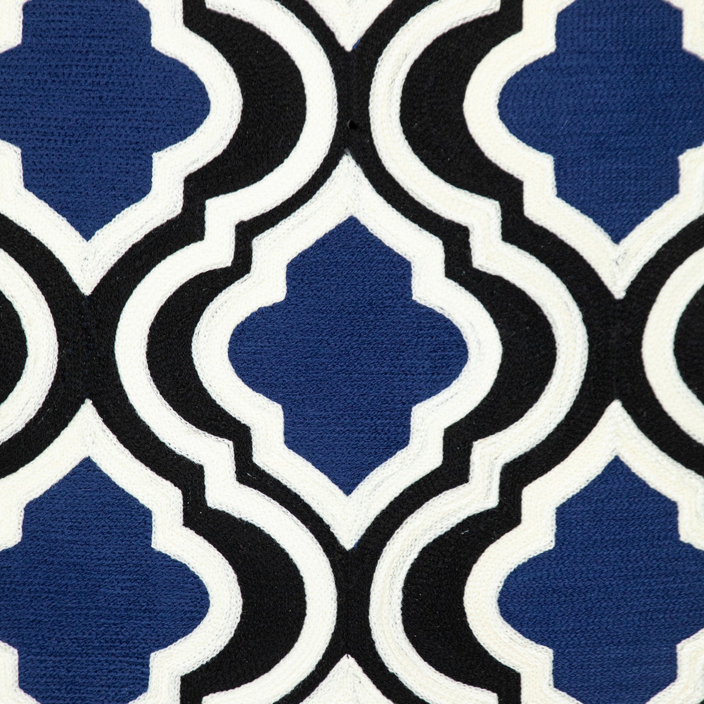 Blue & White Geometric Cotton Pillow
