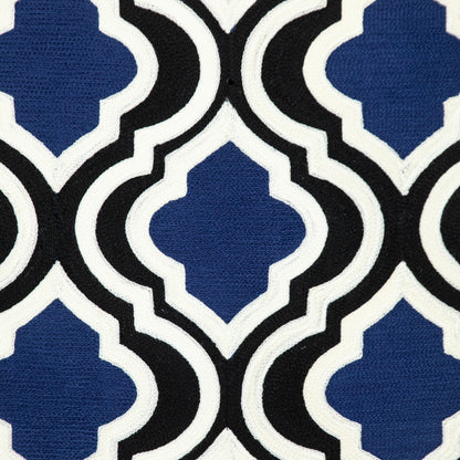 Blue & White Geometric Cotton Pillow