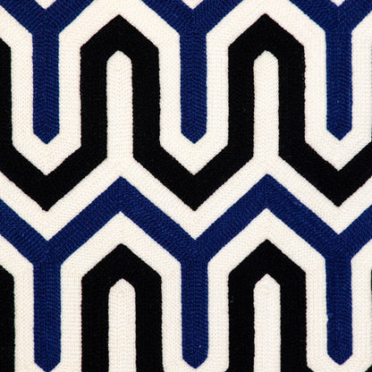 Blue & White Geometric Cotton Pillow