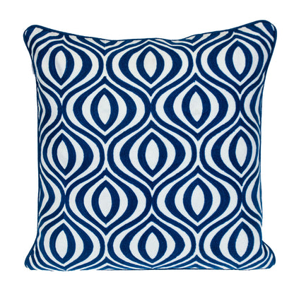 Blue Geometric Cotton Pillow