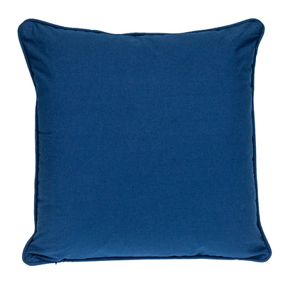 Blue Geometric Cotton Pillow