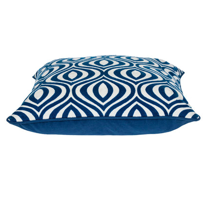 Blue Geometric Cotton Pillow