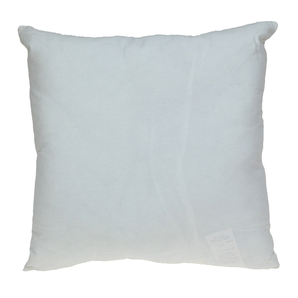 Orange & White Floral Cotton Pillow w/ Embroidery
