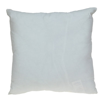 Orange & White Floral Cotton Pillow w/ Embroidery