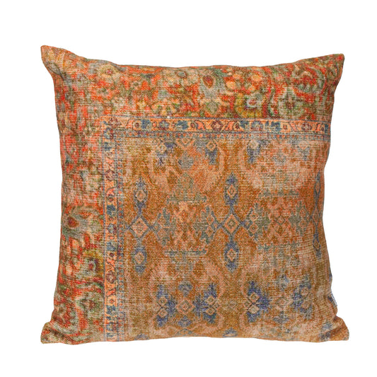 Blue & Pink Damask Cotton Pillow