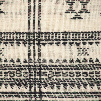 Beige & Black Southwestern Cotton Pillow w/ Tassels