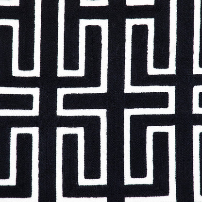 Black Geometric Cotton Pillow