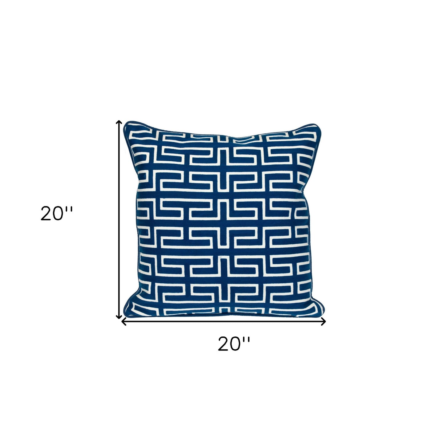 Blue Geometric Cotton Pillow