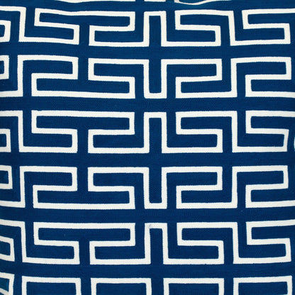 Blue Geometric Cotton Pillow