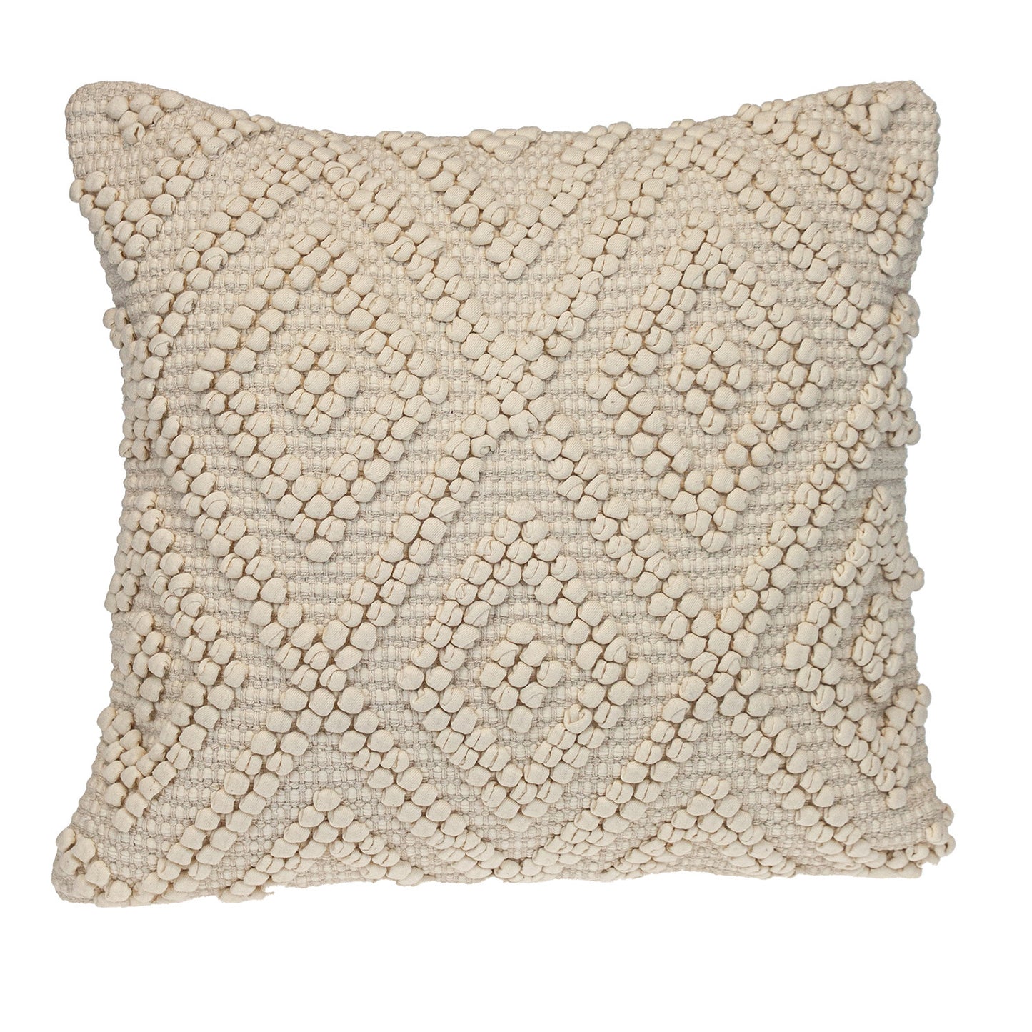 Off White Geometric Cotton Pillow