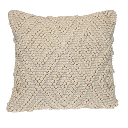Off White Geometric Cotton Pillow
