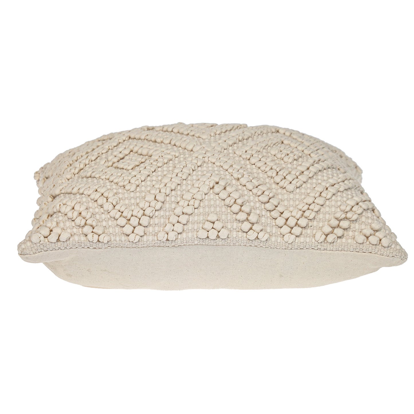 Off White Geometric Cotton Pillow