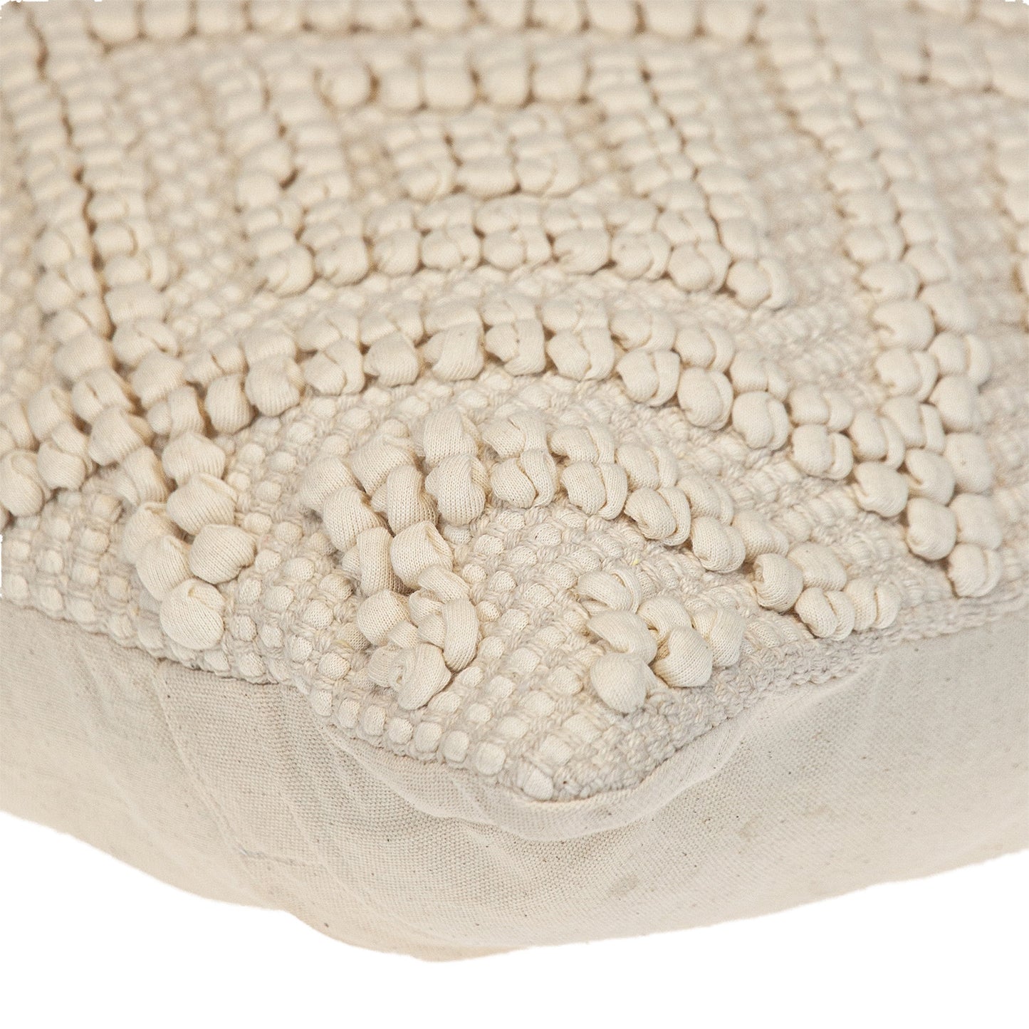 Off White Geometric Cotton Pillow