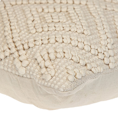 Off White Geometric Cotton Pillow