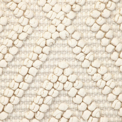Off White Geometric Cotton Pillow