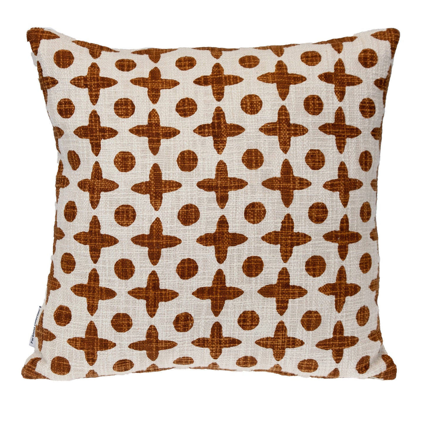 Beige & Brown Geometric Cotton Pillow