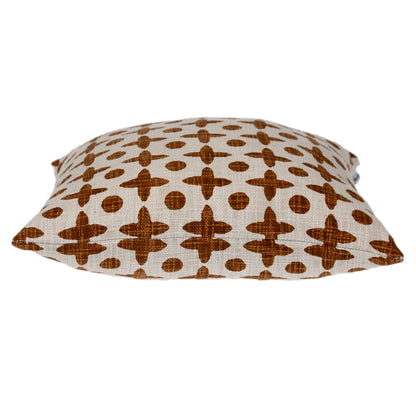 Beige & Brown Geometric Cotton Pillow