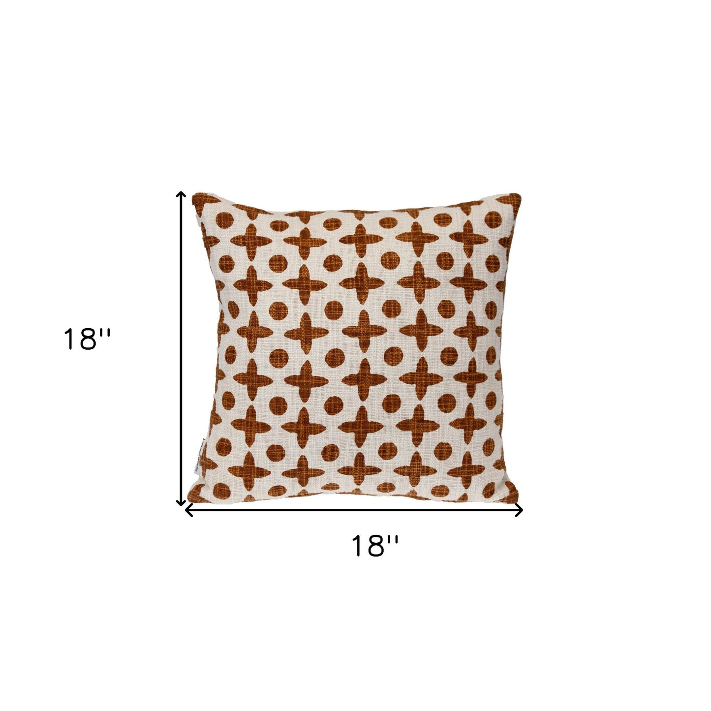 Beige & Brown Geometric Cotton Pillow