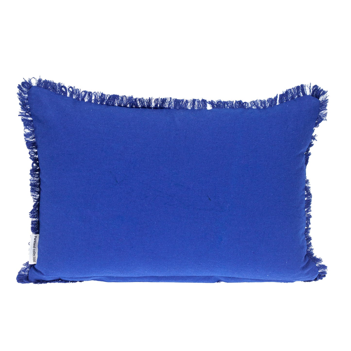 Blue & White Striped Cotton Pillow w/ Fringe