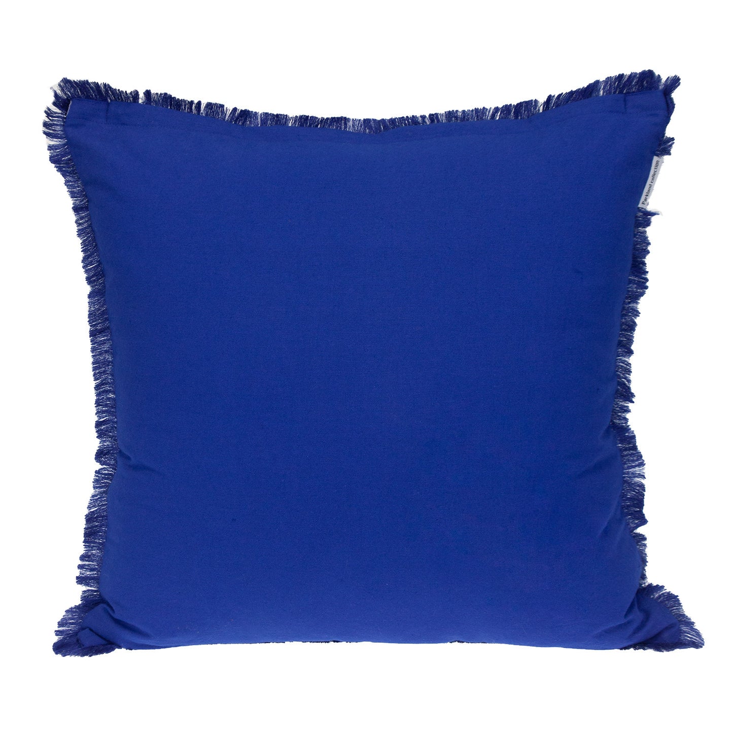Blue & White Striped Cotton Pillow w/ Fringe