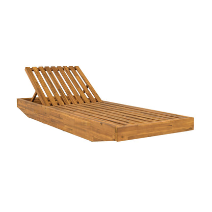 Acacia Wood Outdoor Chaise Lounge
