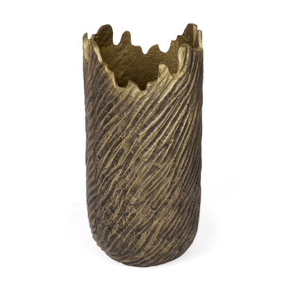Gold Abstract Aluminum Table Vase